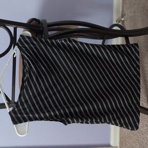 My Michelle Black and White Striped Top